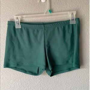 Dance/ gymnastics/cheer shorts 
Size large
Green color
Katrina wear brand
